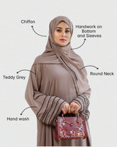 Teddy grey A line abaya